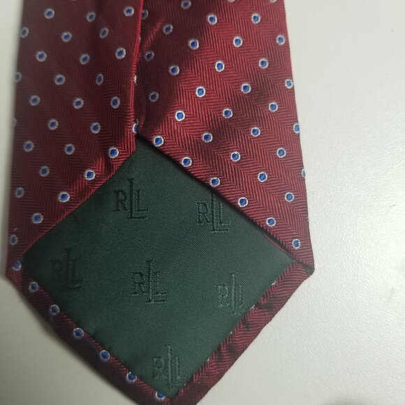 Lauren Ralph Lauren Men's Silk Burgundy Tie - Picture 5 of 7